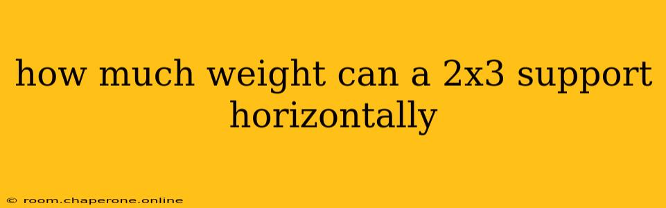 how much weight can a 2x3 support horizontally