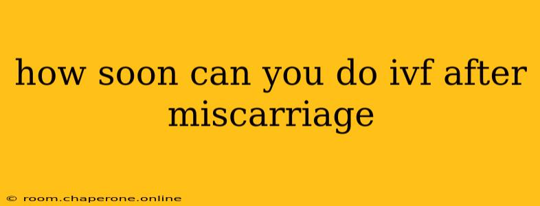 how soon can you do ivf after miscarriage