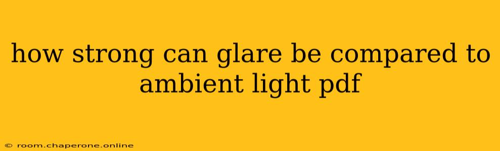 how strong can glare be compared to ambient light pdf