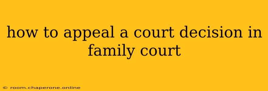 how to appeal a court decision in family court