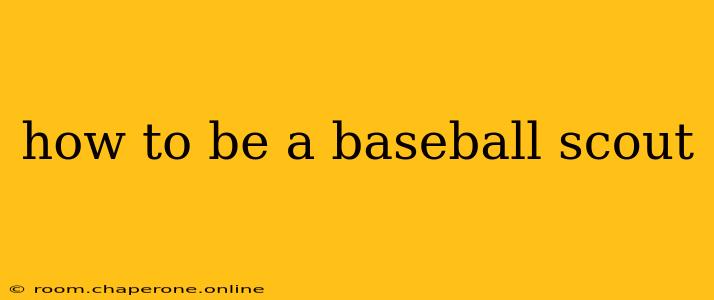 how to be a baseball scout