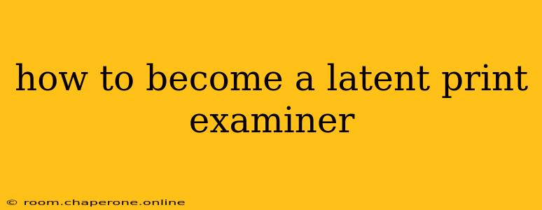 how to become a latent print examiner