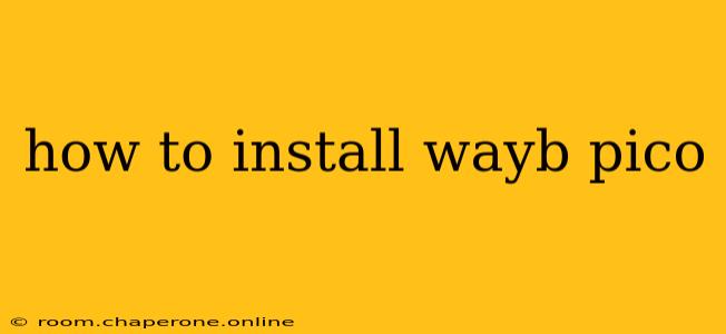 how to install wayb pico