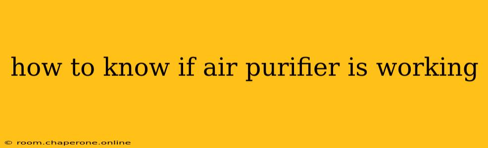 how to know if air purifier is working