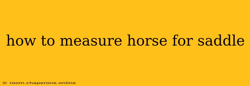 how to measure horse for saddle