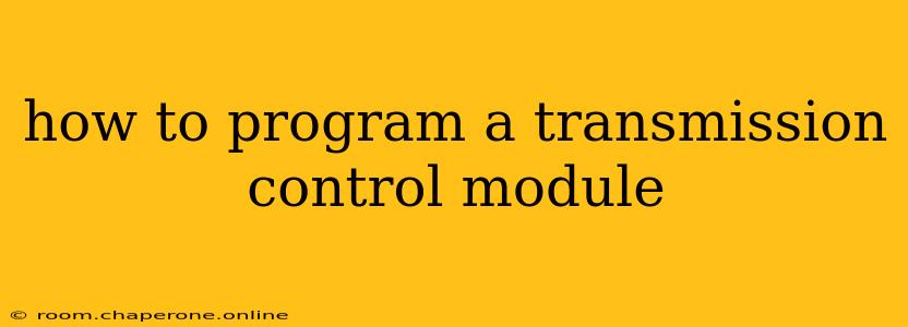 how to program a transmission control module