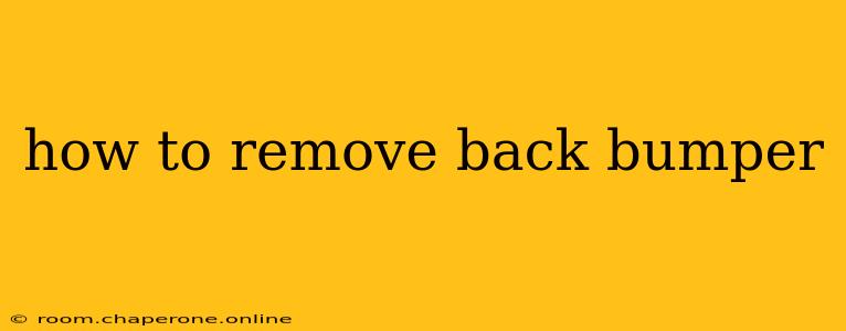 how to remove back bumper